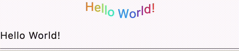 wiggly color text